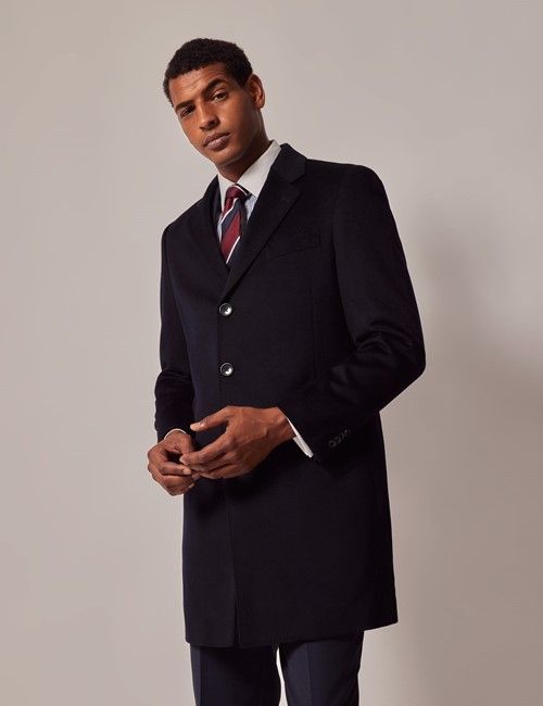 Navy Wool Cashmere Overcoat-preview