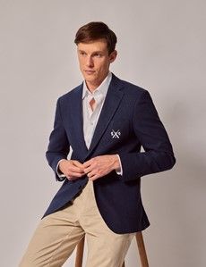 Navy Cotton Linen Blazer - Lord's Limited Edition