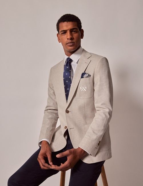 Tan Cotton Linen Blazer - Lord's Limited Edition