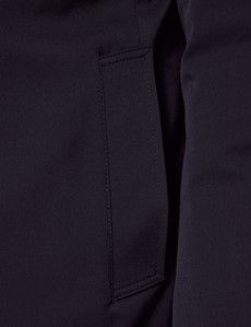 Navy Italian Wool Quilted Raincoat - 1913 Collection-preview2
