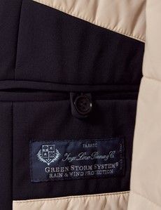 Navy Italian Wool Quilted Raincoat - 1913 Collection-preview3
