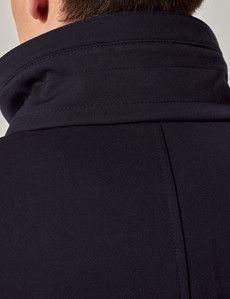 Navy Italian Wool Quilted Raincoat - 1913 Collection-preview5