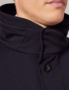 Navy Italian Wool Quilted Raincoat - 1913 Collection-preview8
