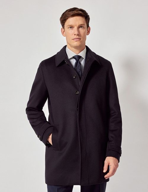 Deep Navy Short Wool Mac - 1913 Collection