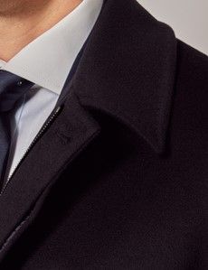 Deep Navy Short Wool Mac - 1913 Collection-preview1