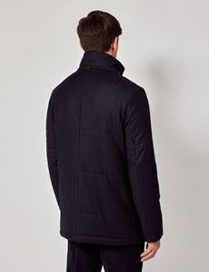 Navy Italian Wool Blend Quilted Parka - 1913 Collection-preview8