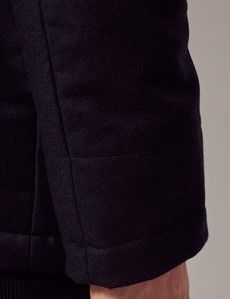 Navy Italian Wool Blend Quilted Parka - 1913 Collection-preview6