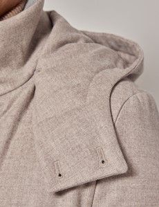 Light Beige Italian Wool Blend Quilted Parka - 1913 Collection-preview1