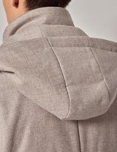 Light Beige Italian Wool Blend Quilted Parka - 1913 Collection-preview5