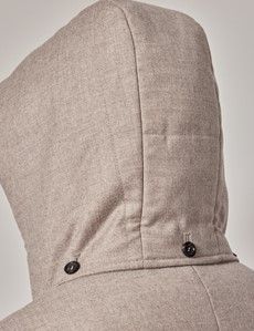 Light Beige Italian Wool Blend Quilted Parka - 1913 Collection-preview6