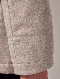 Light Beige Italian Wool Blend Quilted Parka - 1913 Collection-preview7
