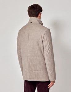Light Beige Italian Wool Blend Quilted Parka - 1913 Collection-preview9