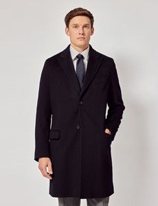 Navy Italian Wool Coat - 1913 Collection