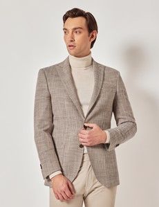 Brown Semi Plain Italian Cotton Blazer - 1913 Collection