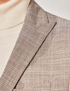 Brown Semi Plain Italian Cotton Blazer - 1913 Collection-preview1