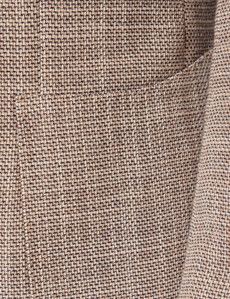 Brown Semi Plain Italian Cotton Blazer - 1913 Collection-preview2