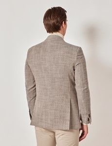 Brown Semi Plain Italian Cotton Blazer - 1913 Collection-preview4