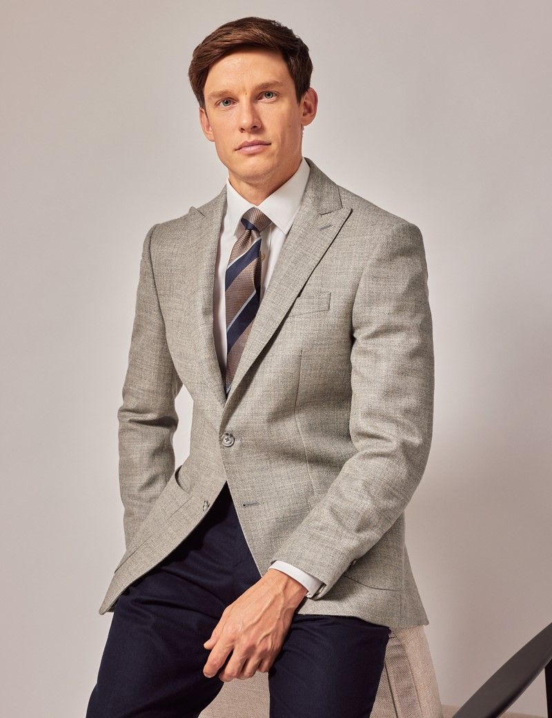 Mens light grey wool blazer hotsell