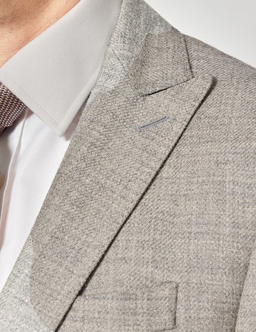 Light Grey Deconstructed Italian Wool Tailored Fit Blazer - 1913 Collection-preview