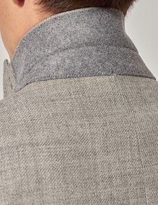 Light Grey Deconstructed Italian Wool Tailored Fit Blazer - 1913 Collection-preview5