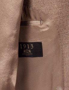 Beige Deconstructed Italian Wool Tailored Fit Blazer - 1913 Collection-preview3