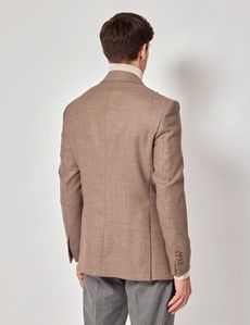 Beige Deconstructed Italian Wool Tailored Fit Blazer - 1913 Collection-preview4
