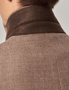 Beige Deconstructed Italian Wool Tailored Fit Blazer - 1913 Collection-preview5