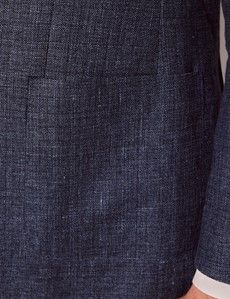 Navy Wool Linen Blend Blazer - 1913 Collection-preview2