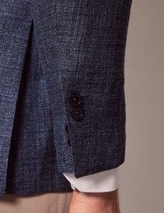 Navy Wool Linen Blend Blazer - 1913 Collection-preview5