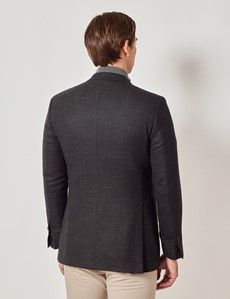 Brown Twist Twill Wool Blend Blazer-preview4