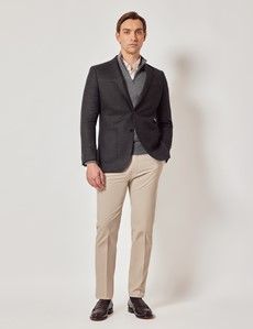 Brown Twist Twill Wool Blend Blazer-preview7