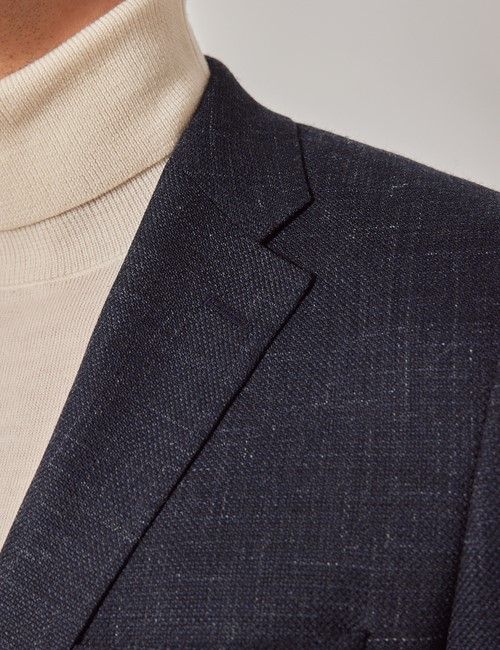 Navy Twist Twill Wool Blend Blazer-preview