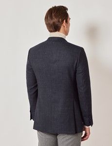 Navy Twist Twill Wool Blend Blazer-preview4