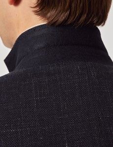 Navy Twist Twill Wool Blend Blazer-preview5