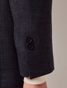 Navy Twist Twill Wool Blend Blazer-preview6