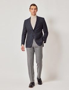 Navy Twist Twill Wool Blend Blazer-preview7