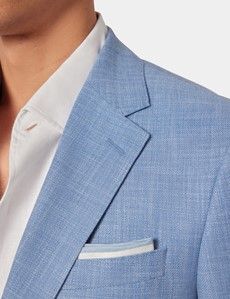 Light Blue Cotton-Wool Blend Blazer - 1913 Collection-preview2