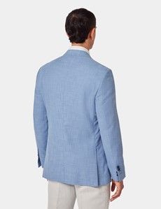 Light Blue Cotton-Wool Blend Blazer - 1913 Collection-preview6