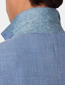 Light Blue Cotton-Wool Blend Blazer - 1913 Collection-preview7