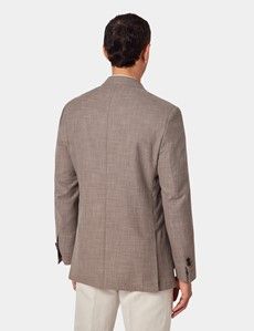 Brown Cotton-Wool Blend Blazer - 1913 Collection-preview5