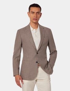 Brown Cotton-Wool Blend Blazer - 1913 Collection-preview4