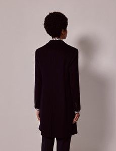 Navy Single Breasted Wool Overcoat-preview6
