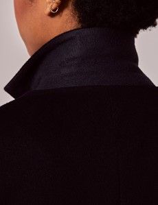 Navy Single Breasted Wool Overcoat-preview7