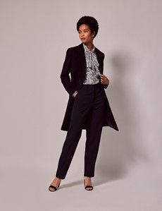 Navy Single Breasted Wool Overcoat-preview10