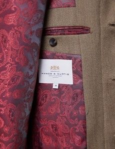Men's Camel Covert Coat - 100% Wool-preview3