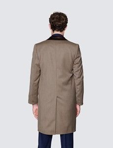 Men's Camel Covert Coat - 100% Wool-preview5
