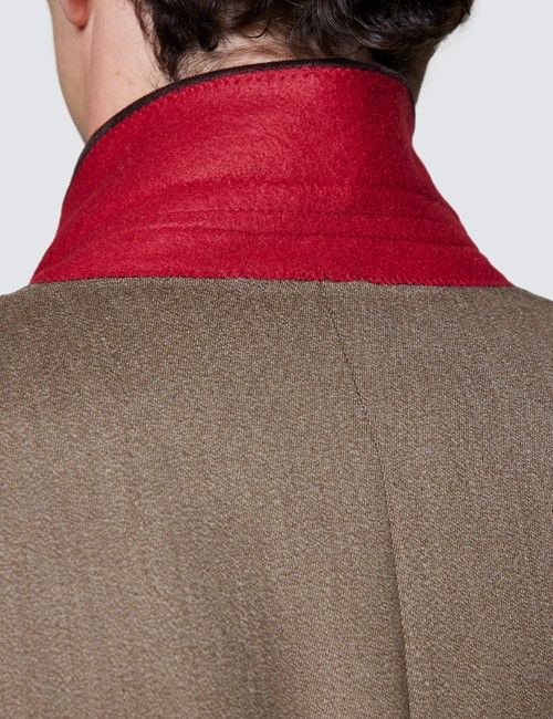 Men's Camel Covert Coat - 100% Wool-preview