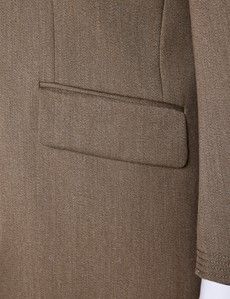 Men's Camel Covert Coat - 100% Wool-preview6