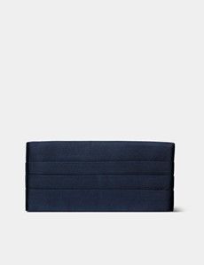 Navy Repp Silk Cummerbund