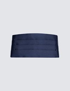 100% Silk Navy Plain Cummerbund